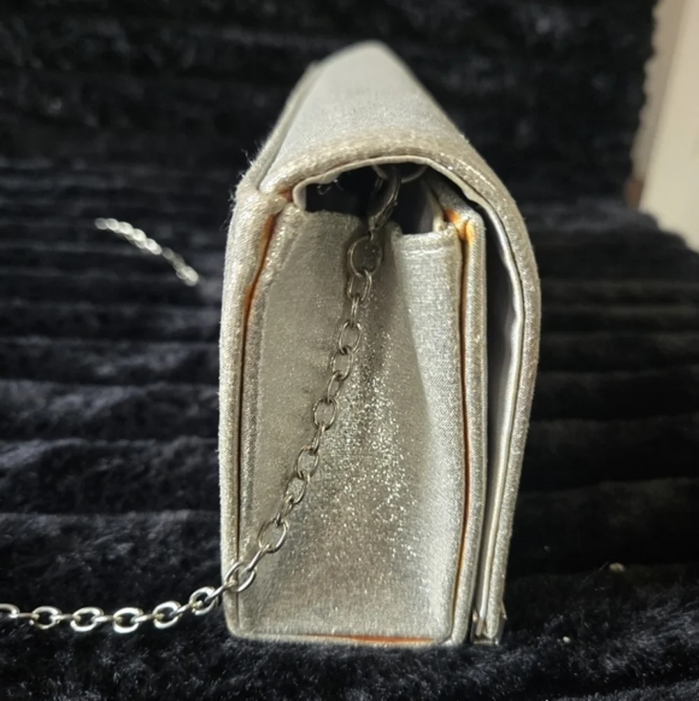 Elegant Silver RSVP Evening Clutch